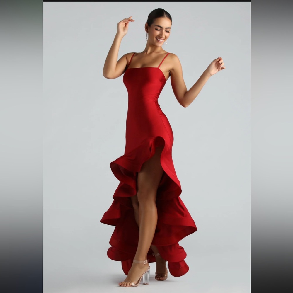 Darcy Formal Ruffled High Low Mermaid Dress